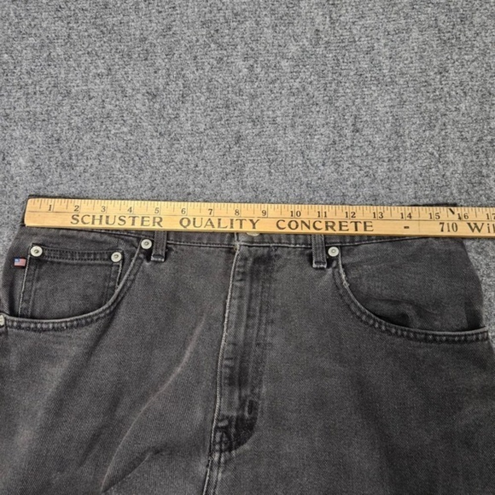 Y2K Polo Ralph Lauren Jeans 14x31 Black Denim Relaxed Faded Grunge Vintage Moto - Picture 10 of 12